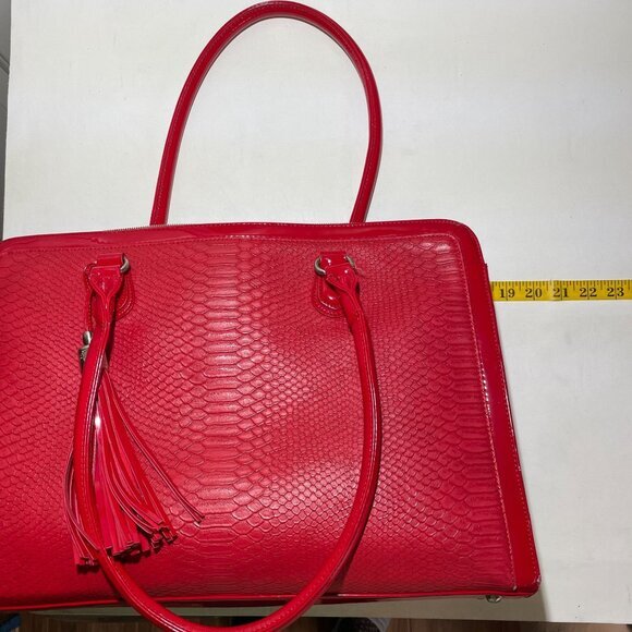 My Best Friend Is A Bag Laptop Patent Leather Snakeskin Red Large‎ - Picture 15 of 16